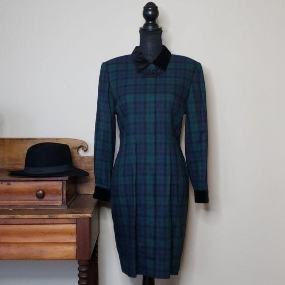 VINTAGE NEW * TALBOTS Tartan Plaid Dress Size 8